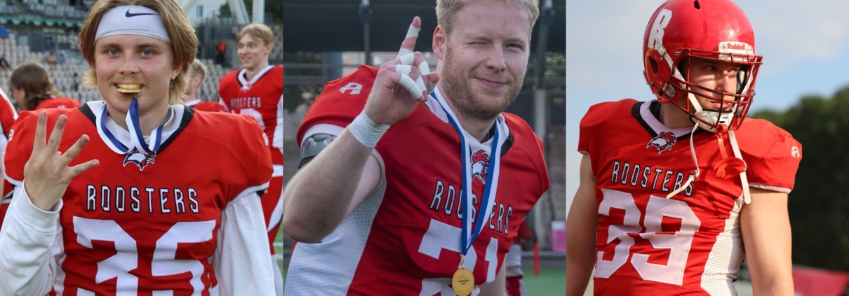 Roni Laine Kaarle Silander Antti Pokela former Helsinki Roosters Rovaniemi Nordmen American Football